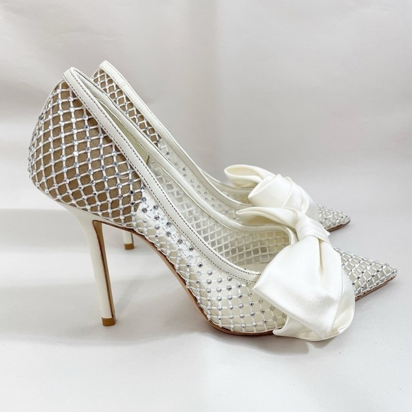 New Jimmy Choo Love 100 Crystal Satin Bow Pump - Picture 6 of 11